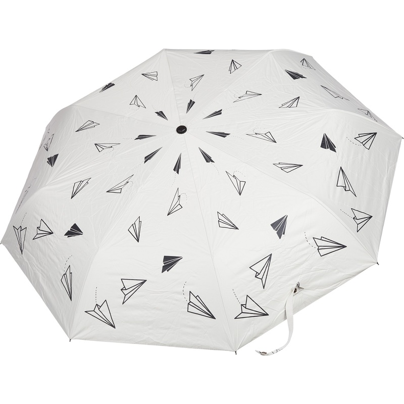 Изображение товара Зонт автомат Самолетики белый HD-U28 с защитой от ветра