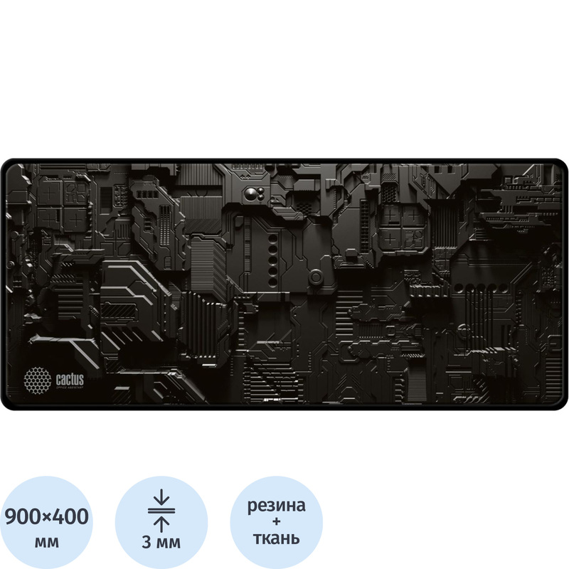 Изображение товара Коврик для мыши Cactus Cyberpunk XXL 900x400 мм ткань резина рисунок