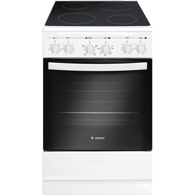 Изображение товара Плита электрическая Gefest ЭПНД5160-010033 стандартной ширины белая (стеклокерамика, 4 конфорки, 55 литров)