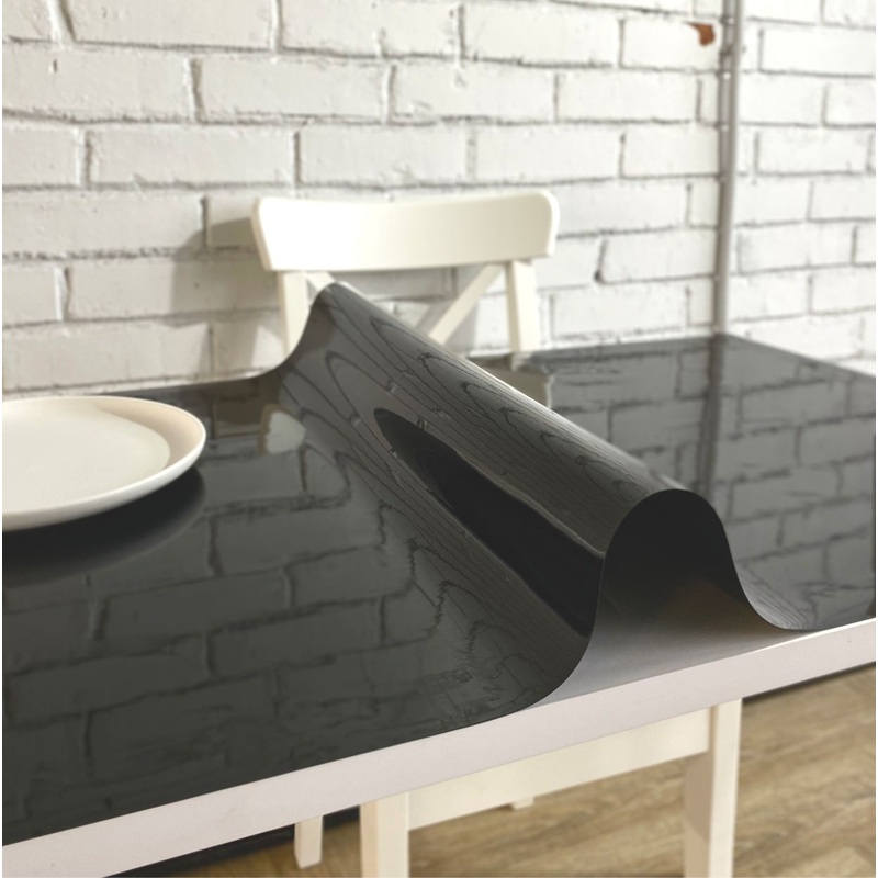 Изображение товара Скатерть жидкое стекло Dekorelle 70x110 см черная глянцевая защита