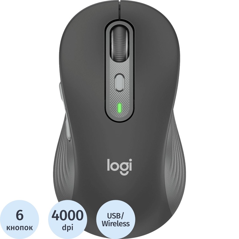 Изображение товара Мышь Logitech M750 L беспроводная оптическая 4000 dpi чёрная