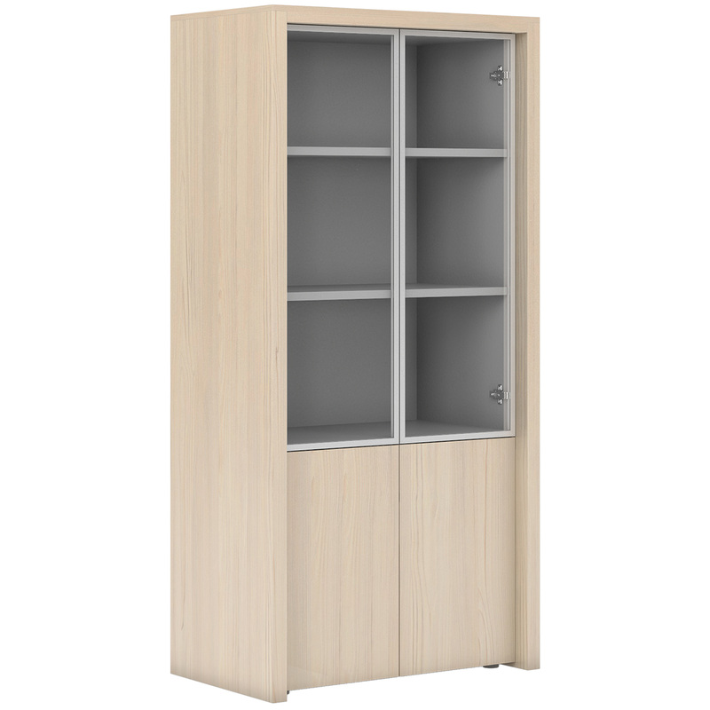 Изображение товара Шкаф для документов Era JR508 со стеклом (ясень наварра, 1000х628х2067 мм)