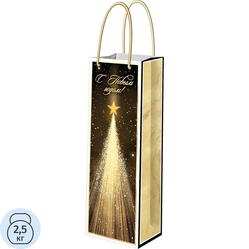 Изображение товара Подарочный пакет под бутылку Magic Pack 36х12.7х8.3 см ламинированный