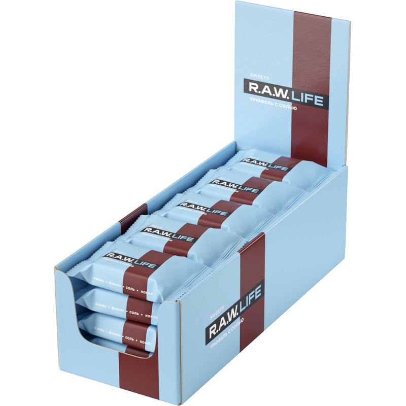 Изображение товара Конфеты R.A.W.Life Sweets Трюфель с солью 18 г 20 штук в упаковке