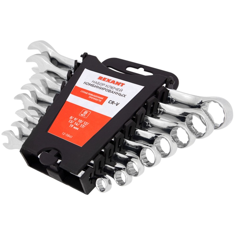 Изображение товара Набор гаечных ключей комбинированных Rexant 8-19 мм 8 штук