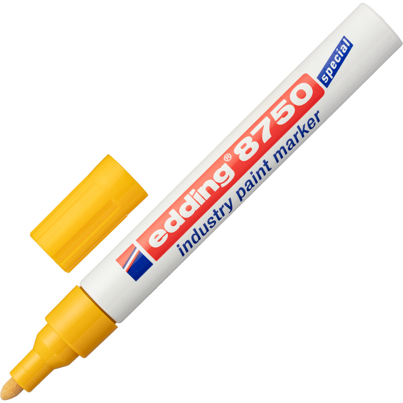 Изображение товара Промышленный лаковый маркер Edding E-8750/5 жёлтый 2-4 мм для жестких поверхностей