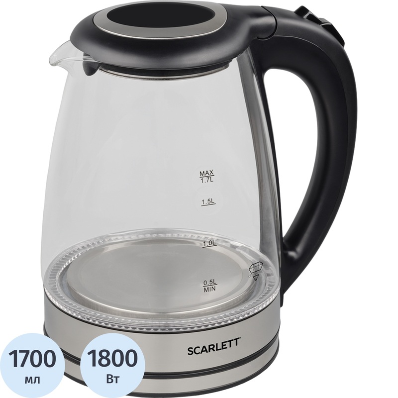 Изображение товара Чайник электрический Scarlett SC-EK27G114 серебристый