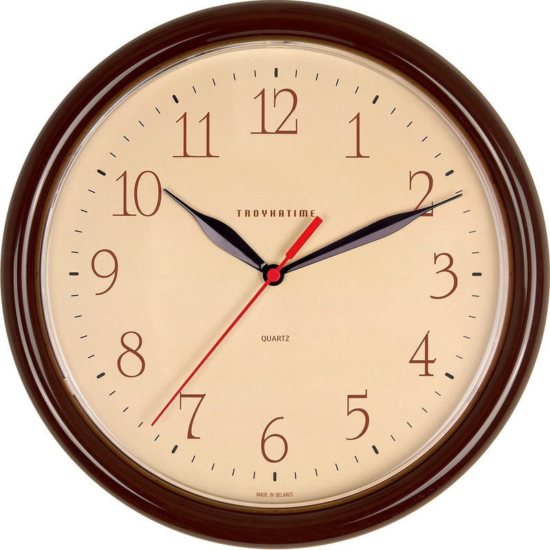 Изображение товара Настенные кварцевые часы Troyka 21234287 с арабскими цифрами