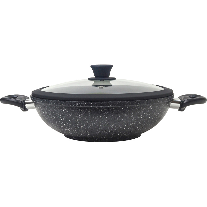 Изображение товара Сотейник Panairo Harfe Black 28 см литой алюминий с крышкой