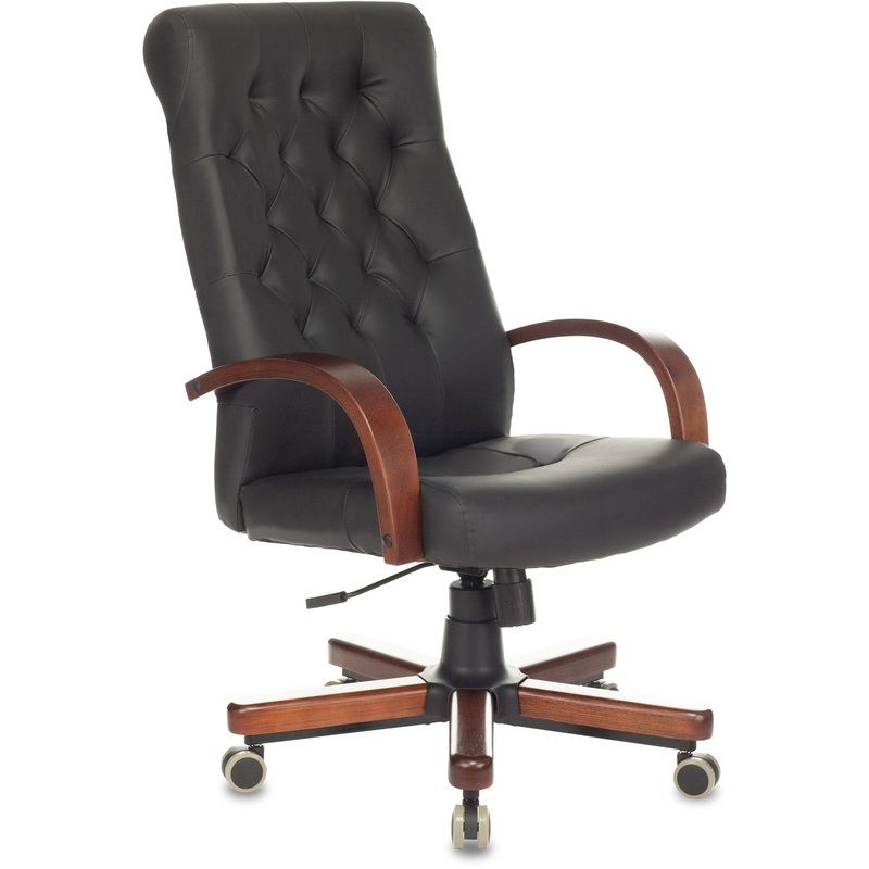 Изображение товара Кресло руководителя Бюрократ T-9928WALNUT/ECO черное из экокожи