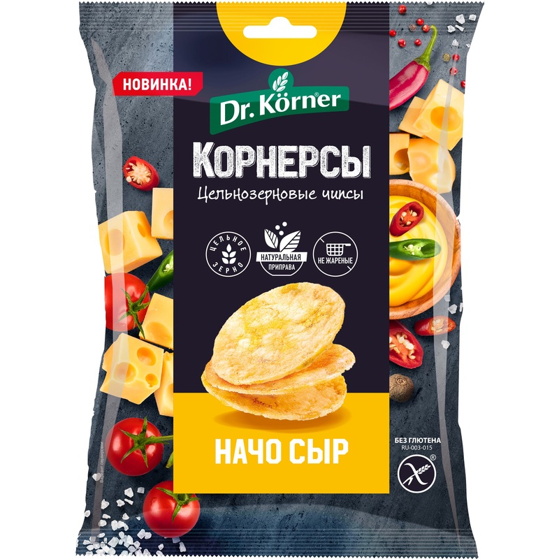Изображение товара Чипсы Dr.Korner с сыром начо 50 г