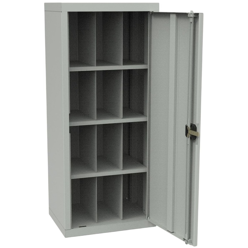 Изображение товара Шкаф для противогазов ШПГ-12 с 12 ячейками и металлическими полками