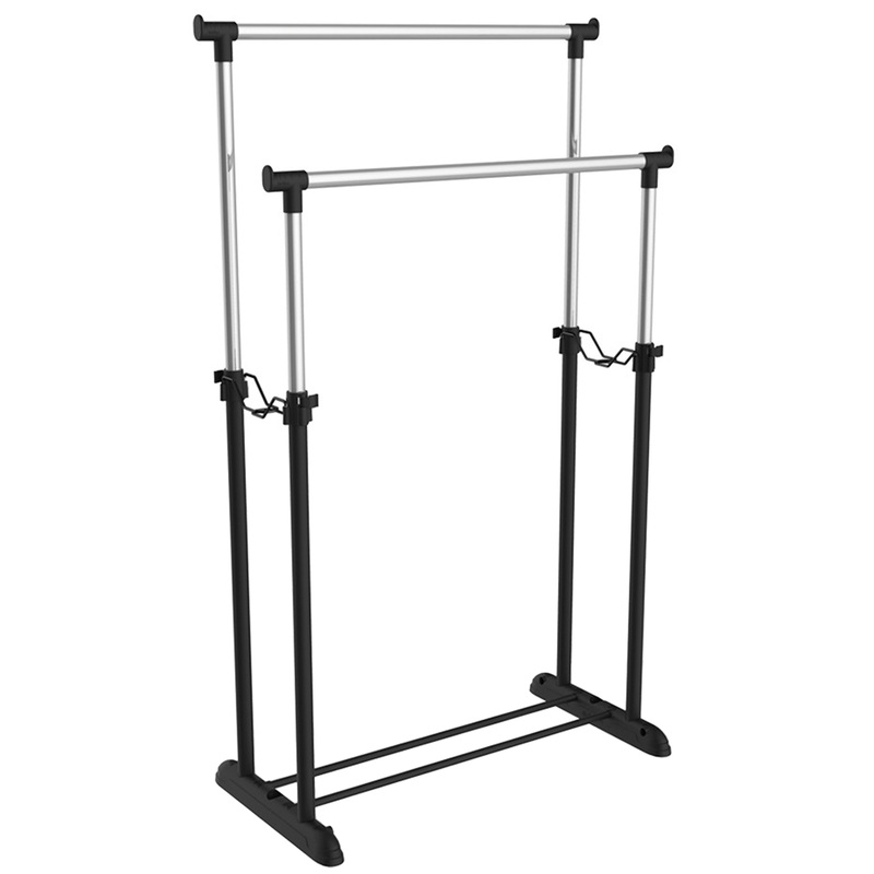 Изображение товара Гардеробная вешалка Sheffilton SHT-WR4150 хром черная регулируемая