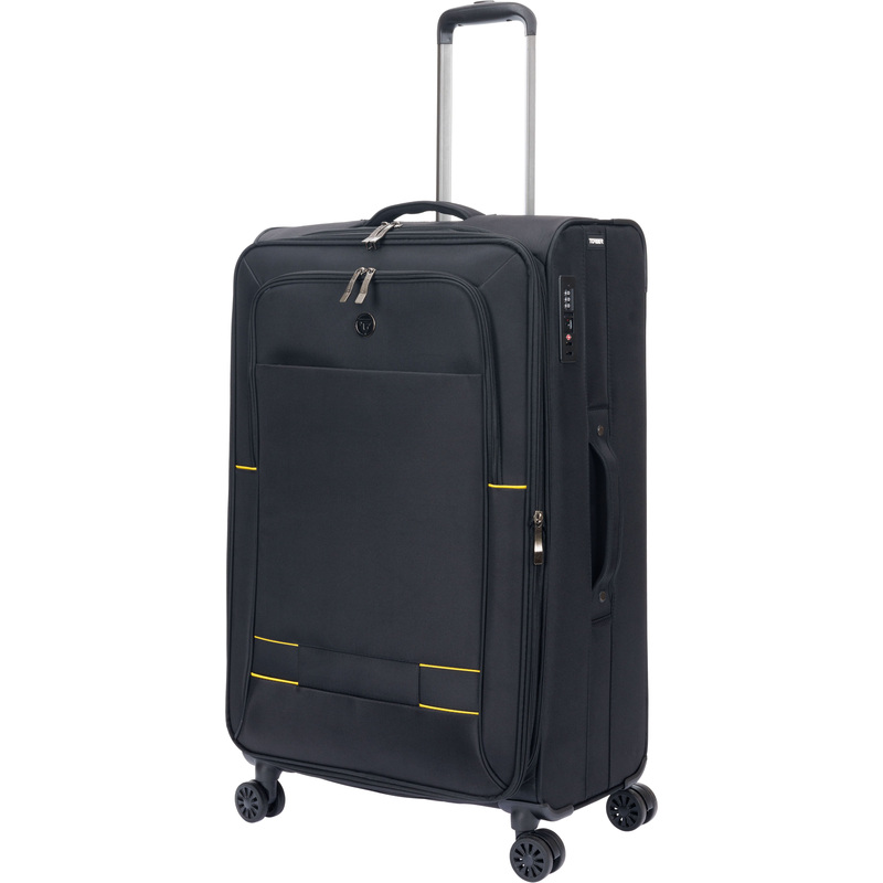 Изображение товара Чемодан Torber Brosno L 85л из нейлона чёрный - практичный багаж для путешествий