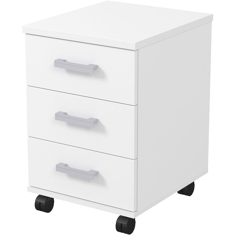 Изображение товара Тумба подкатная 3 ящика из ЛДСП белая компактная стильная мебель