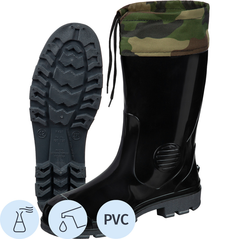 Изображение товара Мужские рабочие сапоги 431/30 ПВХ черные с надставкой размер 41