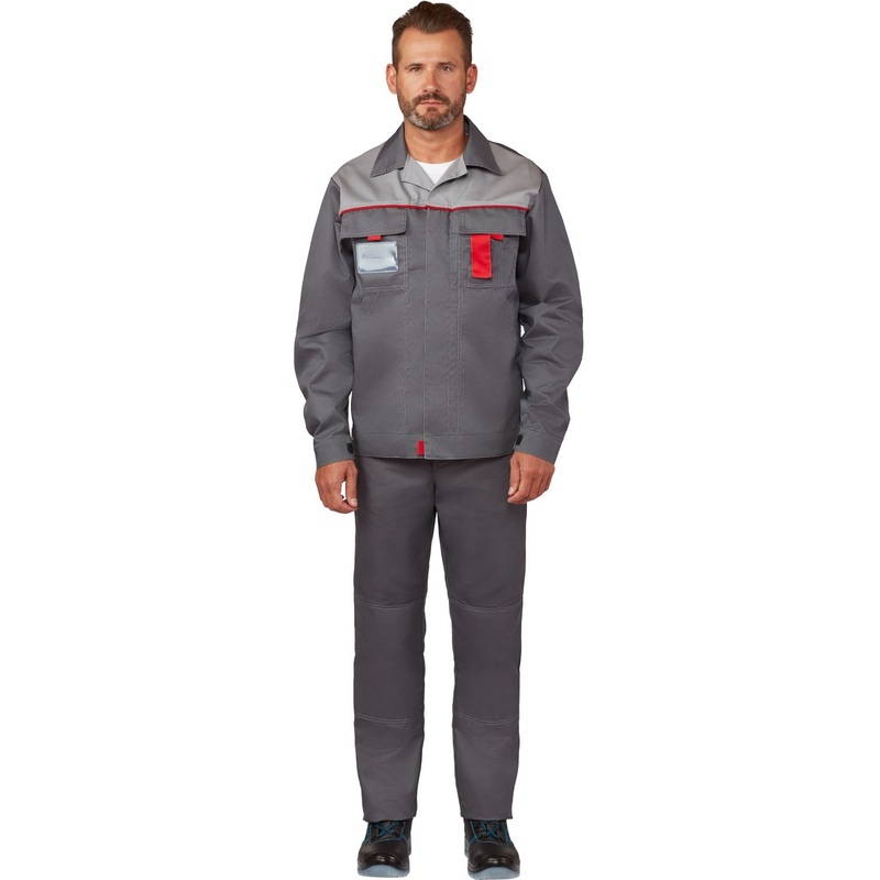 Изображение товара Костюм рабочий летний мужской л10-КБР темно-серый/светло-серый