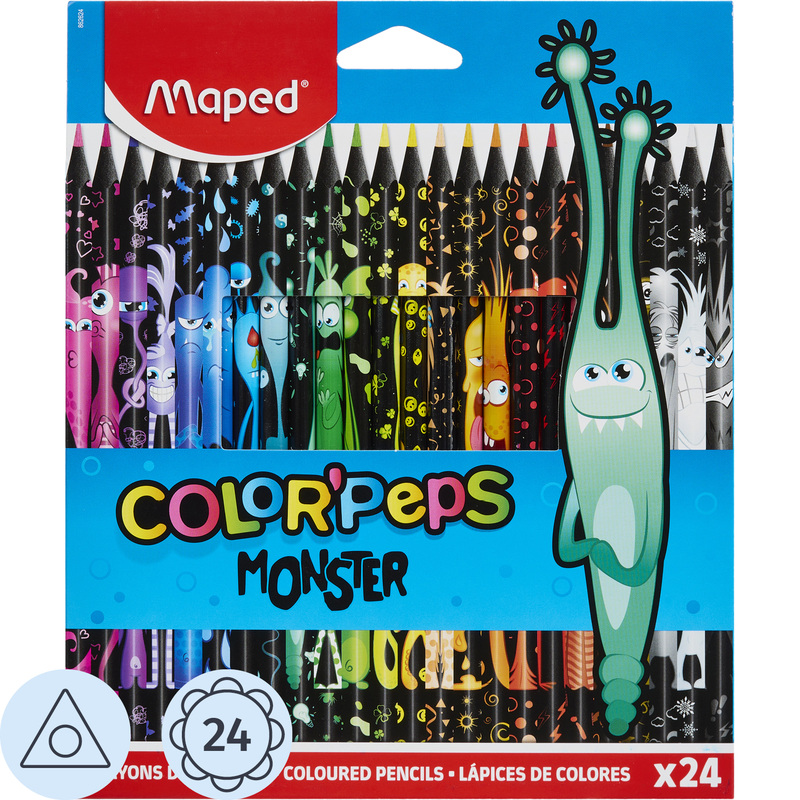 Изображение товара Карандаши цветные Maped Color'Peps Black Monster 24 цвета