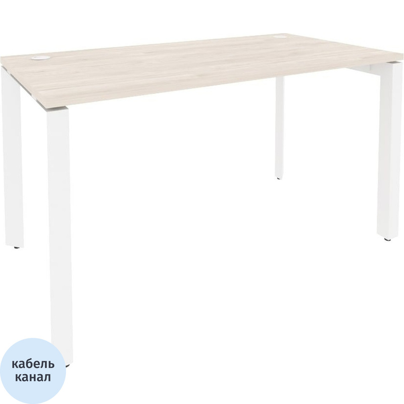 Изображение товара Стол прямой ONIX-П O.MP-SP-3.7 белый 1380х720х750 мм с кабель-каналом