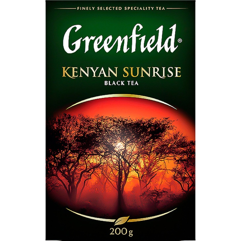 Изображение товара Чай листовой черный Greenfield Kenyan Sunrise 200 г в картонной упаковке