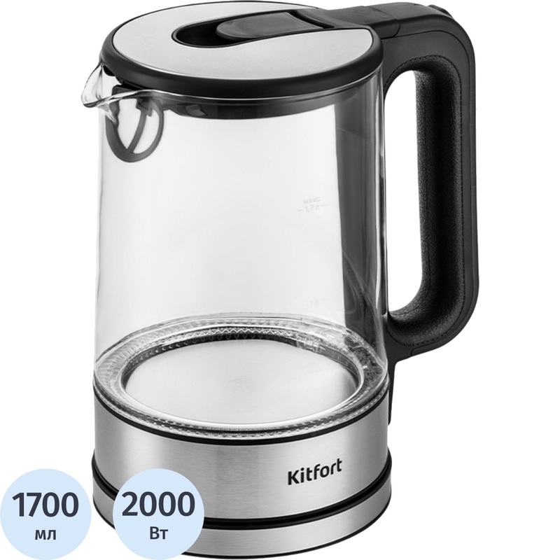 Изображение товара Чайник электрический Kitfort КТ-6128 серебристый