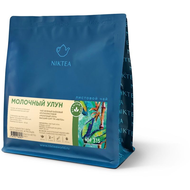 Изображение товара Никтея Молочный Улун зеленый чай 250 г с насыщенным вкусом и ароматом