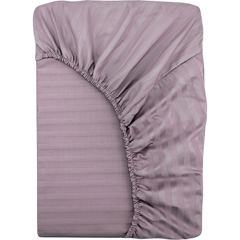 Изображение товара Простыня на резинке Monocolor 180x200x20 см страйп-сатин 140 г/кв.м сиреневая