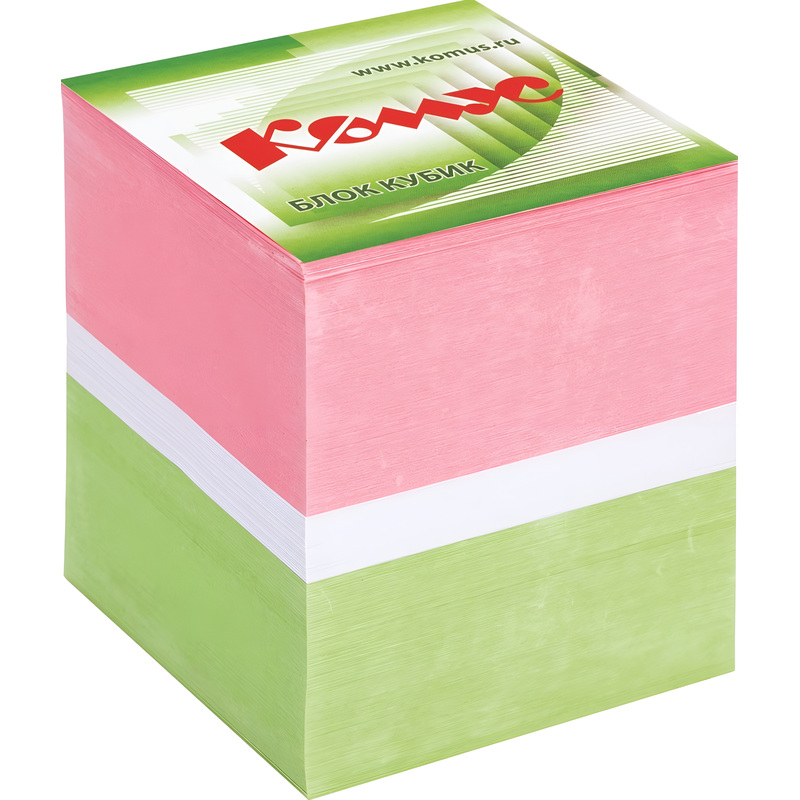 Изображение товара Блок для записей Комус 90x90x90 мм разноцветный проклеенный офисный