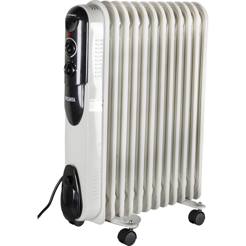 Изображение товара Радиатор масляный Ресанта ОМПТ-12Н 2,5 кВт для обогрева 25 м²