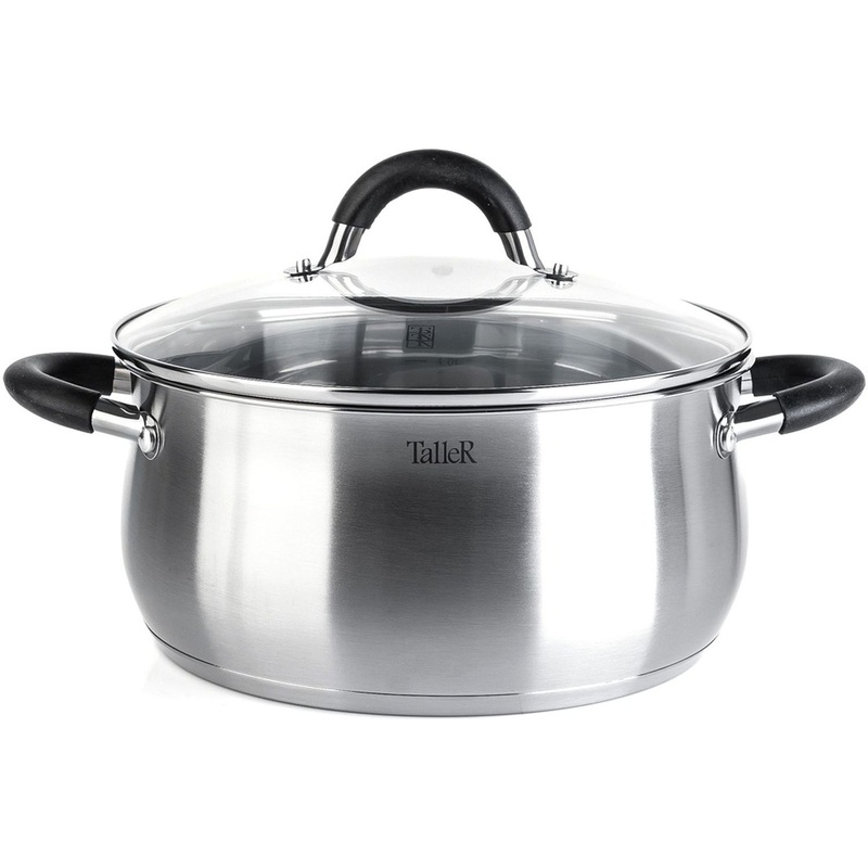 Изображение товара Кастрюля TalleR TR-11046 5.2 л нержавеющая сталь стеклянная крышка