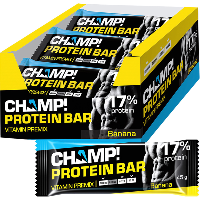 Изображение товара Банановые протеиновые батончики Champ! 18 штук вкусный и полезный перекус для активных