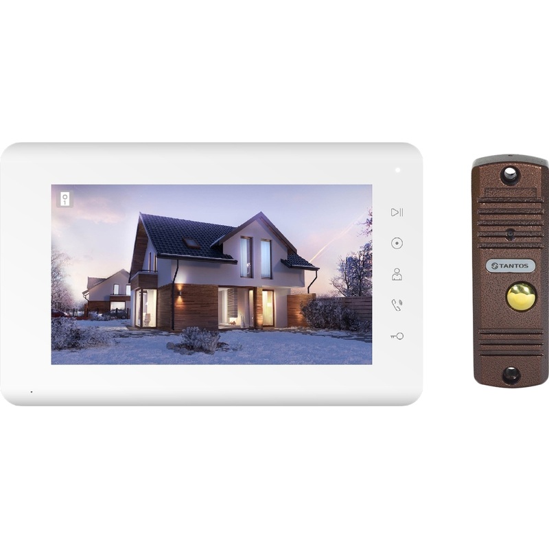 Изображение товара Видеодомофон Tantos Mia Kit белый комплект с 7-дюймовым экраном и видеокамерами