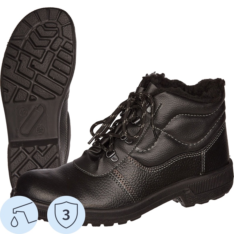 Изображение товара Рабочие зимние ботинки Профи 51 из натуральной кожи черные размер 40