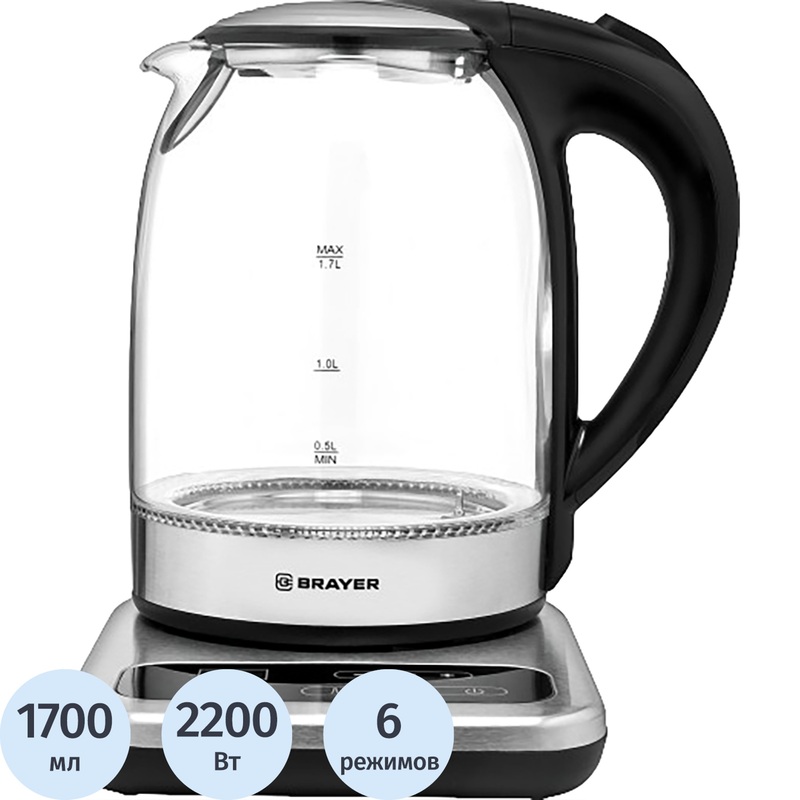 Изображение товара Уценка. Чайник электрический Brayer BR1003 серебристый. уц_тех