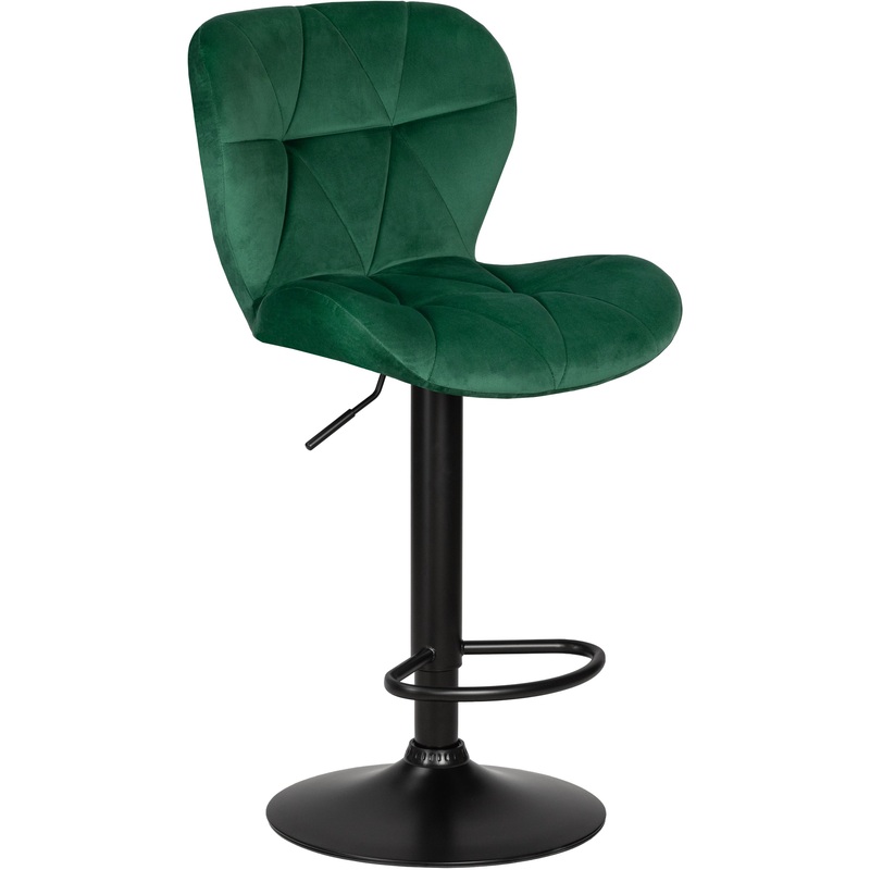 Изображение товара Барный стул LM-5022_BlackBase зелёный велюр фанера металл регулируемый