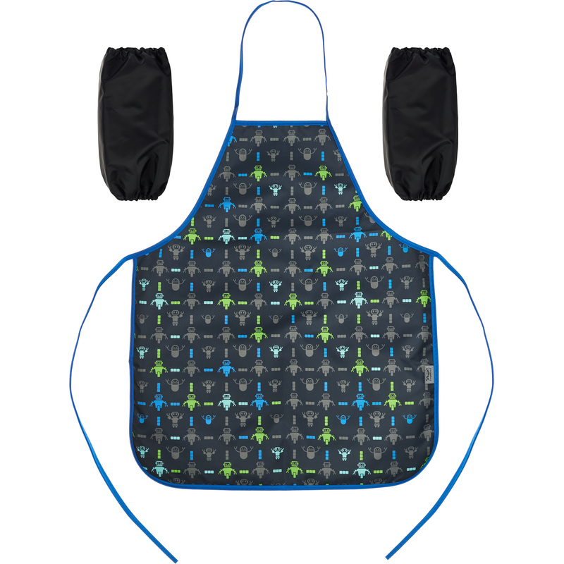 Изображение товара Фартук для труда Комус Класс Robot черный с нарукавниками 53.5x44.5 см Россия