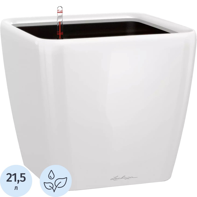 Изображение товара Кашпо с автополивом Lechuza Quadro LS 35 21.5 л белый