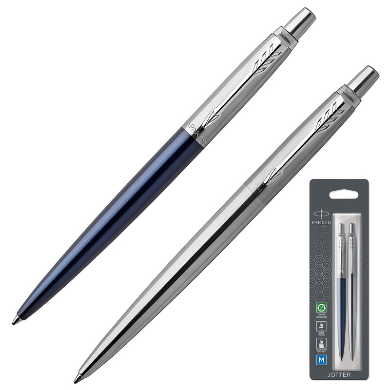 Изображение товара Набор пишущих принадлежностей Parker Jotter London StainlessSteel (шариковая ручка, гелевая ручка, артикул производителя 2033156)