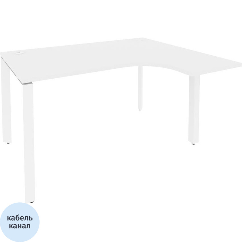 Изображение товара Эргономичный офисный стол ONIX-П O.MP-SA-3R правая, белый бриллиант 1380х1180х750 мм