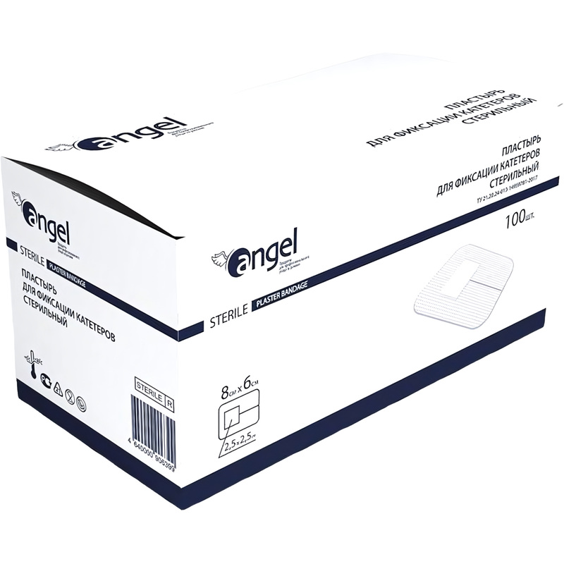 Изображение товара Пластырь для фиксации катетеров 8x6 см (100 штук в упаковке)
