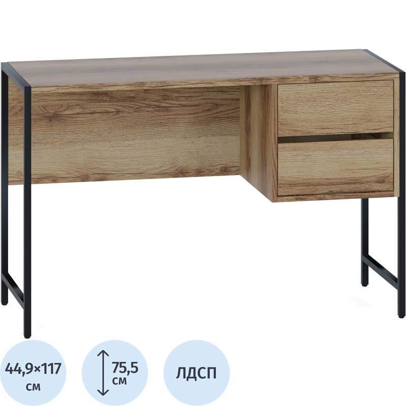 Изображение товара Стол компьютерный СПМ-404 дуб делано 1170x449x755 мм стиль лофт качественный материал