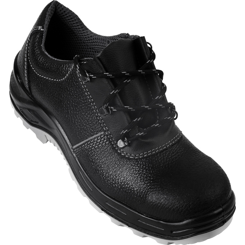 Изображение товара Полуботинки рабочие летние 73 МПМС ПУ-ТПУ из натуральной кожи с металлическим подноском чёрные (размер 43)