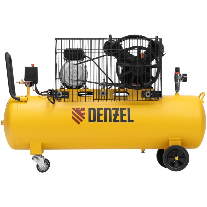 Изображение товара Компрессор Denzel BCV2300/100 мощностью 2,3 кВт и ресивером 100 л для профессиональной деятельности