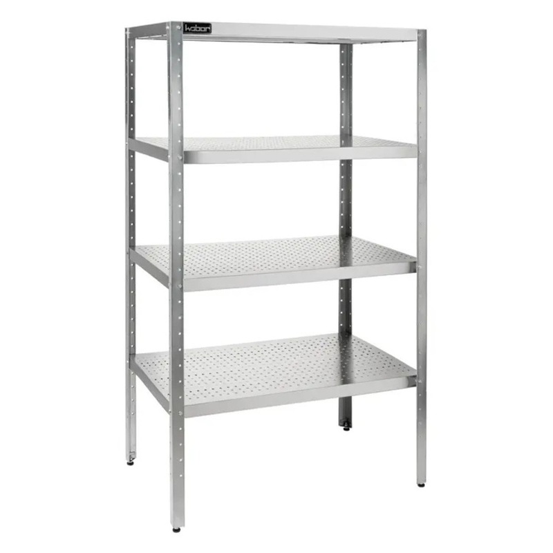 Изображение товара Стеллаж металлический Кобор СКП-60/40 4 полки оцинкованный каркас нержавеющие полки