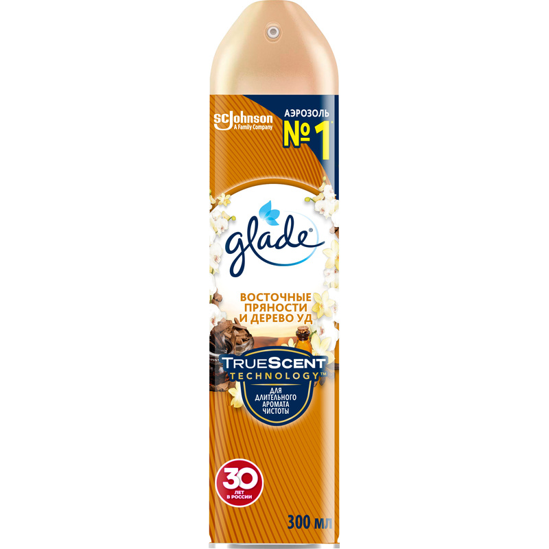 Изображение товара Освежитель воздуха Glade Восточные пряности и дерево уд 300 мл для дома и ванной