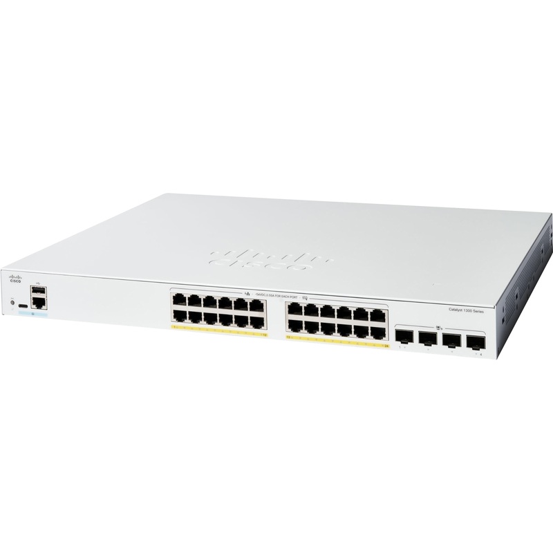 Изображение товара Коммутатор Cisco Catalyst C1300-24P-4X с поддержкой PoE и 24 портами LAN