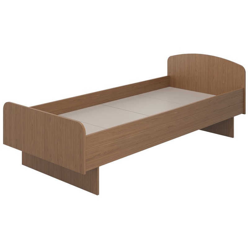 Изображение товара Кровать односпальная КР04.9 для общежитий (орех, 1932х852х670 мм)