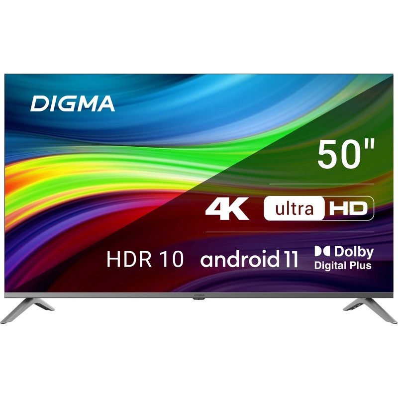 Изображение товара Телевизор 50 дюймов Digma DM-LED50UBB41 Ultra HD 4K Android Wi-Fi BT