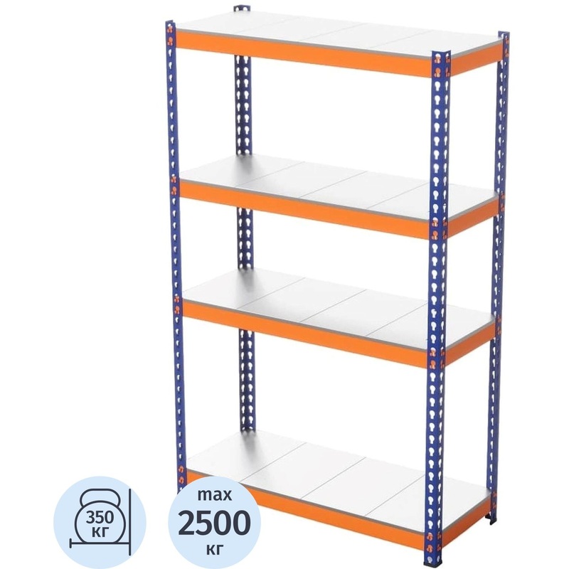 Изображение товара Уценка. Стеллаж металлический ГТС Профи-Т (1540х655х2000 мм, 4 полки)
