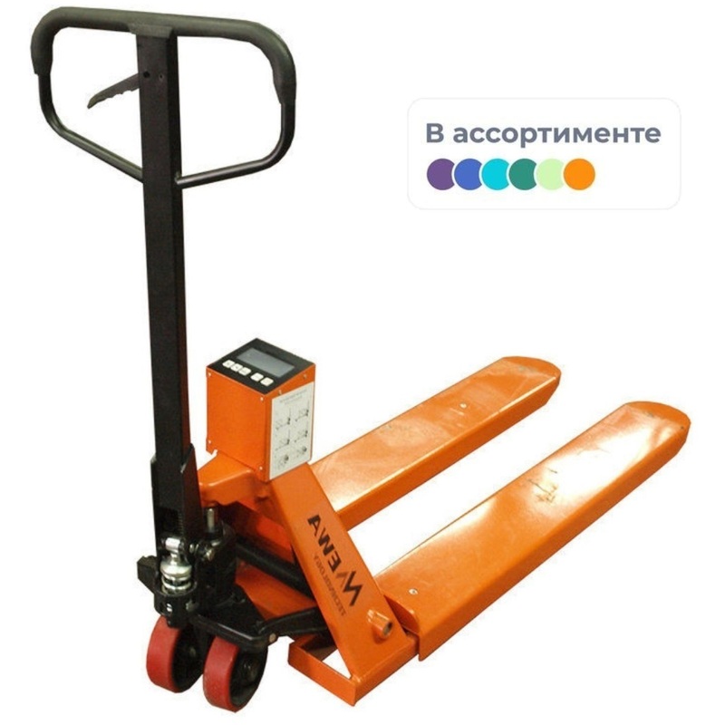 Изображение товара Гидравлическая тележка Mewa MW 20W 2000 кг с полиуретановыми колесами ЧПУ